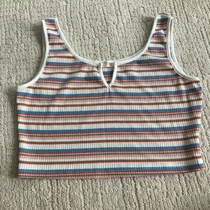 Striped cropped tank top
